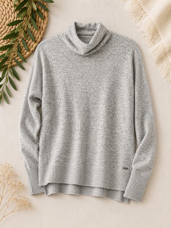 Abercrombie & Fitch Sweaters - Abercrombie & Fitch Women's Turtleneck Soft Cozy Sweater Long Sleeve Gray Size S